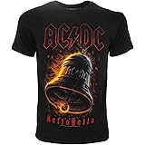 T-Shirt ACDC Uomo AC/DC AC DC Originale Hells Bells Ufficiale Nera Maglia Maglietta Campane Hard Rock