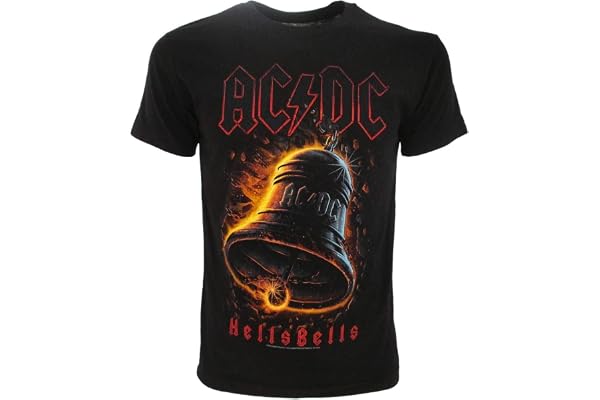 Hells Bells T-shirt ACDC pour homme AC/DC original Noir T-shirt Cloche Hard Rock