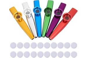 JNGTKL Kazoos Multipack, 6 Pcs Exquisite Kazoo Instrument With 20 Flute Membranes, Kazoo Musical Instruments Used For Instrumental Accompaniment, Like Guitar, Violin, Piano