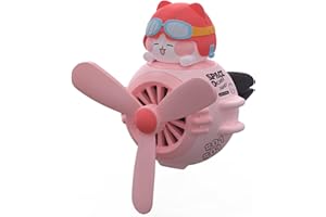 LEOLAMVAED Ambientador Coche Lindo Gato Piloto, Car Vent Ambientadores Coche, Hélice Giratoria Salida de Aire Ventilador Creativo Difusor de Coche, Accesorios para Coche Lindo, Decoración de Perfume para Coche