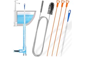 MIVITOOM 5 PCS Drain Unblocker Tools, Hair Clog Remover Sink Snake Drain 25.2 in, Double Ended Nylon Pipe Cleaner Brush 61 in, Sink Unblocker Brush 17.7in for Kitchen Sink Bathroom Shower