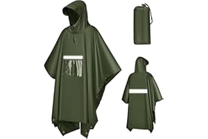 KTUEOV Rain Poncho, Reusable Poncho Adult Waterproof with Hood for Women Men Lightweight Raincoat 3 in 1 Multifunctional Waterproof Rain Cape Poncho Tarp for Traveling, Hiking, Camping-Quick Dry