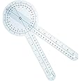 BLMHTWO 12 Inch Goniometer, 360 Degree Goniometer Physical Therapy Digital Goniometer with Precise and Clear Scale Plastic Large Protractor Tool for Joint Range of Motion ROM Measurement