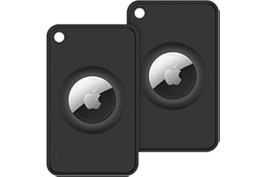 HAUXGOGO Custodia per AirTag - Protezione per scheda AirTag ultrasottile (set da 2) - Adatto per portafogli, borse, zaini, bagagli, custodie per passaporti-Nero