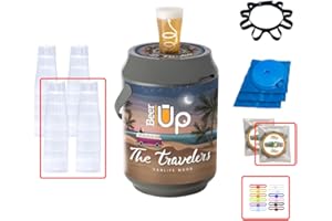 BEER UP 20 verres + 4 kits pour fûts de bières BeerTender® + 1 ceinture porte verres + 12 marqueurs - Tireuse à bières portative - 20h de froid - remplissage par le fond