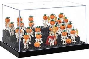 Tingacraft Vitrine Acrylique (24,2 x 15,7 x 13 cm) Boîte pour Minifigurine, Noir