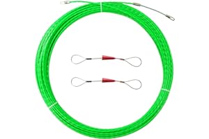 IRSCorp Kit d'extracteur de câble à travers le mur de 20 m de ruban de poisson de 4 mm d'extracteur de câble électrique en PET, dispositif de guidage de fil, enfile-conduit, tige, fixation de câble de