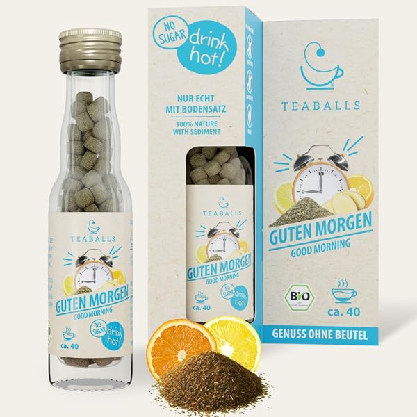 TEABALLS Rainbow Set – 5 Sorten (Himbeere, Orange, Zitrone, Minze, Wildberry) Für Ca. 200 Tassen, BIO