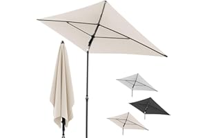 Doppler Sonnenschirm für den Garten Rethink 180x120cm in Natur - Rechteckiger Sonnenschirm für Balkon & Terrasse - Nachhaltiger Schirm - Kippbarer Balkonsonnenschirm mit Handöffner und Hülle