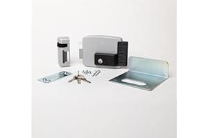 CISA - Serrure électrique à appliquer 111721602N7 - Serrure électrique CISA en acier peint avec clé intérieure - Serrure de porte extérieure entrée 60 réglable - Main gauche