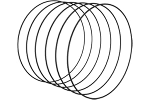 Worown 6 pezzi da 20cm di cerchi per ghirlande floreali, anelli in metallo nero per realizzare decorazioni per ghirlande nuziali e decorazioni per appendere le pareti