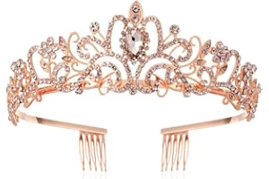 ALLADAGA Hochzeit Tiara Krone Kristall Strass Braut Prinzessin Tiara mit Kamm für Hochzeit Prom Geburtstagsfeier