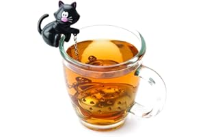 Joie 10044 Infuseur a Thé Miau, Acier Inoxydable, coloris aléatoire , 5,1 x 2,5 x 2,5 cm