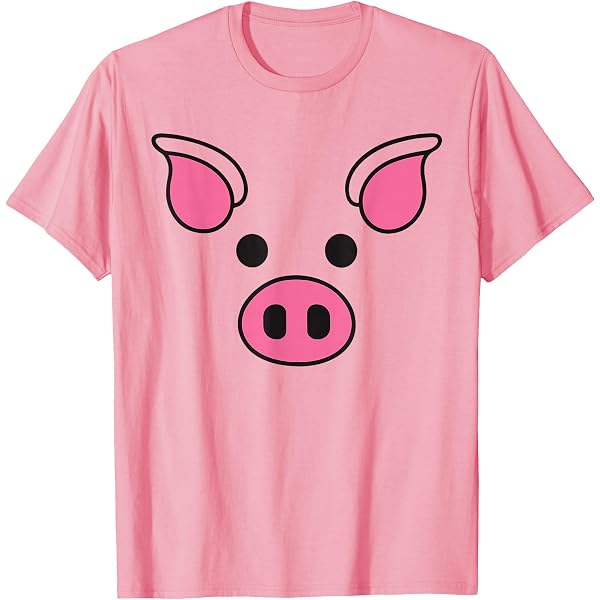 Funny Pig Face Design For Kids And Adults Pink Piggy T-Shirt