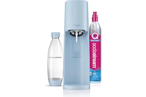 SodaStream Gasatore Terra - Macchina per acqua frizzante, con cilindro CO2 incluso e bottiglia lavabile in lavastoviglie, colore: Azzurro