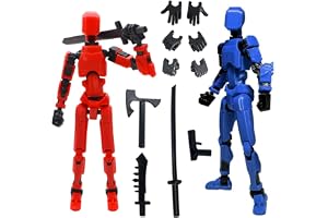 YGCHEN T13 Dummy 13 actionfigur, 3D-utskrift, rörliga figurer, robot, leksak, skrivbordsdekoration (med 4 vapen + 3 handtyper