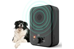 Bubbacare Antiabbaio per Cani Ultrasuoni, 33FT Ultrasuoni per Cani, 3 Mode Automatico Dispositivo Anti Abbaio Cani, Dissuasore per Cani Ricaricabile, Tappo Impermeabile Anti Abbaio Interni Esterni