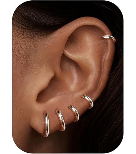 Orecchini in argento sterling 925 stile cerchio etnico gioielli