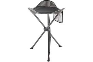 EVER ADVANCED Tabouret Pliant Tabouret Pliant à Trois Pieds ultraléger, Tabouret de Camping 53.3cm de Haut 102KG de Charge avec Poche latérale, Tabouret de pêche Portable Pliable pour Le Camping