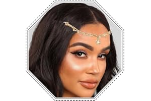 Jovono Bride Crystal Head Chain Wedding Rhinestone Hair Chain Pageant Prom Pendant Headpieces Jewelry Party Festival Hair Accessories for Women and Girls