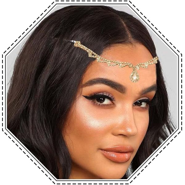 Chaîne De Tête Boho Inilbran - Strass Brillant - Style Vintage - Adjustable - Pour Femmes Et Filles