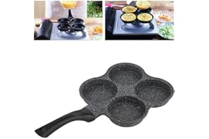 Jimfoty Cuoci Uova Padella, Alluminio Antiaderente Pancake a 4 Fori Frittata Uova Padella Pentola per friggere Macchina per la Colazione Utensile da Cucina Padella Multiuso