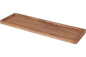 ‎SPETEBO Akazien Kerzentablett eckig - 45 x 14 cm - Deko Holz Tablett mit Rand – Tischdeko Kerzen Brett für Weihnachten Advent Gestecke Hochzeit