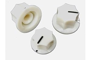 JANIKA Set of 3 jazz bass guitar style 7 side white knobs 1 volume and 2 tone knob new