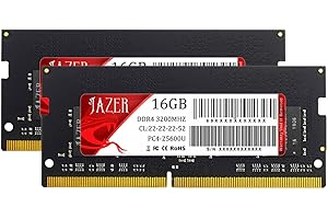 JAZER RAM DDR4 32GB (2x16GB) 3200MHz SODIMM CL22, Kit di Memoria per PC Laptop/Notebook, Mini PC, Memoria ad Alte Prestazioni