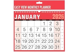 VR ANGLE VR Angel 2026 Wall Calendar Easy View Monthly Planner Month to View Calendar Spiral Bound Calendar for Home Business Office School (Easy View Monthly Planner)