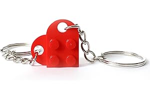 LEGO Red Love Heart Keychain Keyring Valentines Birthday Gift