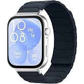 Armband Kompatibel mit Huawei Watch Fit 5/5 Pro / 4/4 Pro / 3 f r Damen/Herren Starke Magnetische Loop Silikon Ersatzarmband f r Huawei Watch Fit 5 - Mitternacht