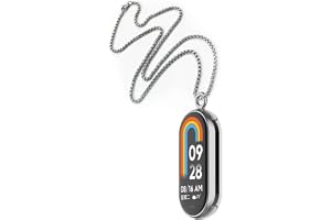 CZhkg Hängsmycke för Xiaomi Mi Band 9 rem, 2 remkontakter, rostfritt stål hänge halsband rem metalllänk fastsättningskontakt