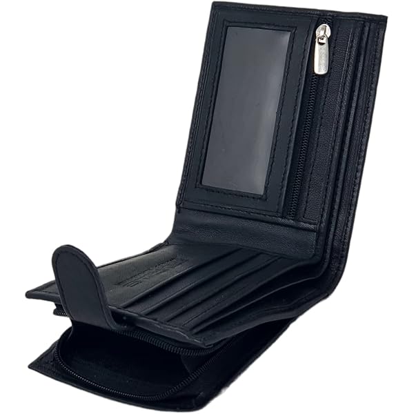 Men's RFID-Blocking Real Leather Wallet With Zip Coin Pocket & Credit Card Slots - Handmade In India (Model 421)