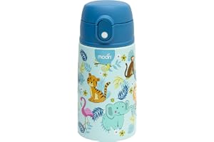 The Moon Brand Kids Insulated Water Bottle -BPA-Free, Leak-Proof Sipper Lid, Stainless Steel, Eco-Friendly, Keeps Drinks Cold or Hot for Hours,Ideal for School, Toddlers & Kids - Blue