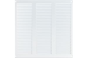 Steinberg14 Griglia di Ventilazione Rettangolare 300x300 mm - Griglie di Aerazione in Metallo Bianco - Serranda di Scarico dell'aria con Zanzariera - Copri Bocchetta Interna a Parete e a Soffitto