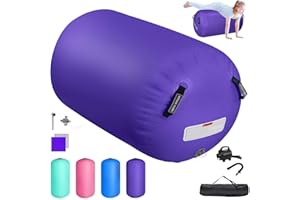 AIRTRACK MATTE Gonflable Air Roller Rouleau d'air 100 / 120cm, Tapis de Gymnastique Gonflable, Airspot Cylindre de Gymnastique, Gymnastique Air Roller, Convient à la Yoga, Taekwondo, rouleau de fitness