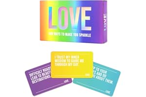 Gift Republic GR490102 Love - 100 kart afirmacyjnych, które sprawią, że będziesz błyszczał, zielony|brzoskwiniowy|żółty|fioletowy