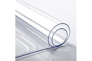 SSFMSF JXFS Protector De Mesa Material Impermeable Transparente,Protector PVC para Mesas Cocina,Impermeable Resistente Al Desgaste Resistente Al Calor,Apto para Cocina JardíN