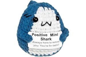 YINNORE Positive Animals Crochet Shark Gifts, Shark Lovers Birthday Gift for Women Men, Emotional Inspirational Motivational Encouragement Present with Support Message