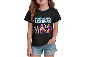GENERIC T-Shirt Kpop Fille Garçon à Manches Courtes Col Rond Motif D-Demon H-Hunters Décontracté Confortable pour Enfants et Adolescents