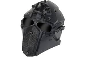 NC Airsoft mask in helmet style with side rails, safety goggles and NVG holder for the protective mask for outdoor military games