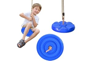 RoamReady Climbing Rope Swing, Rope Ladder for Kids Outdoor Tree Backyard Playground Swing with Knot and Disc Swings Seat Set, Zip Line Seat for Kids, Sturdy & Safe, (Blue)