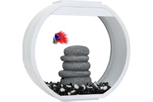 FISH R FUN Fish 'R' Fun Mini Round Tank Glass Aquarium, 10 Litre Capacity, White
