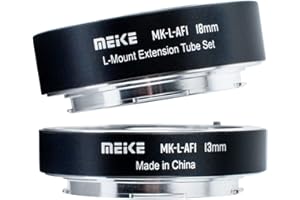 INDOVIS Automatik Zwischenring-Set für Makrofotographie kompatibel mit Panasonic Lumix, Leica und Sigma L-Mount-Kameras - 13mm & 18mm - Metall KONTAKTE - Modell: MK-L-AF1