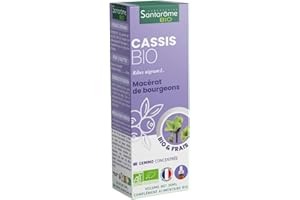 Santarome Bio - Gemmo Cassis | Complément Alimentaire Immunité et Vitalité | Antioxydant & Renforce les Défenses Immunitaires - Bourgeon Frais de Cassis Bio | Flacon 30 ml | Made In France | Végan