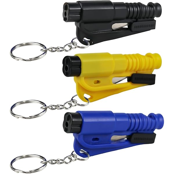 Porte-Clés Brise-Vitre Et Coupe-Ceinture, Orange, Lot De 1