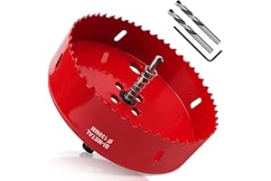 Yeepeo Otwornica 130 mm, uniwersalna otwornica HSS M42, bimetalowa, otwornica z trzpieniem sześciokątnym i wiertłem zestaw wierteł do drewna, płyt gipsowych, płyt gipsowo-kartonowych, tworzyw