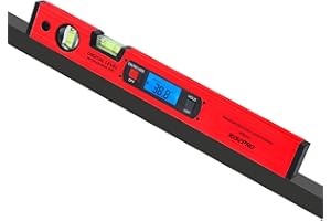 RISEPRO 42cm Digital Torpedo Level Inclinometer Angle Finder Gauge Spirit Level Magnetic Base Backlight Red