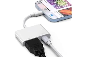 TLLTKOK Lightning HDMI Adapter, Upgraded 2023 [Apple MFi Certified] Lightning to Digital AV Adapter, iPhone HDMI Adapter 1080P Video & Audio Sync Screen Video Connector for iPhone 13/SE/12/11/XR/X/8/7/iPad